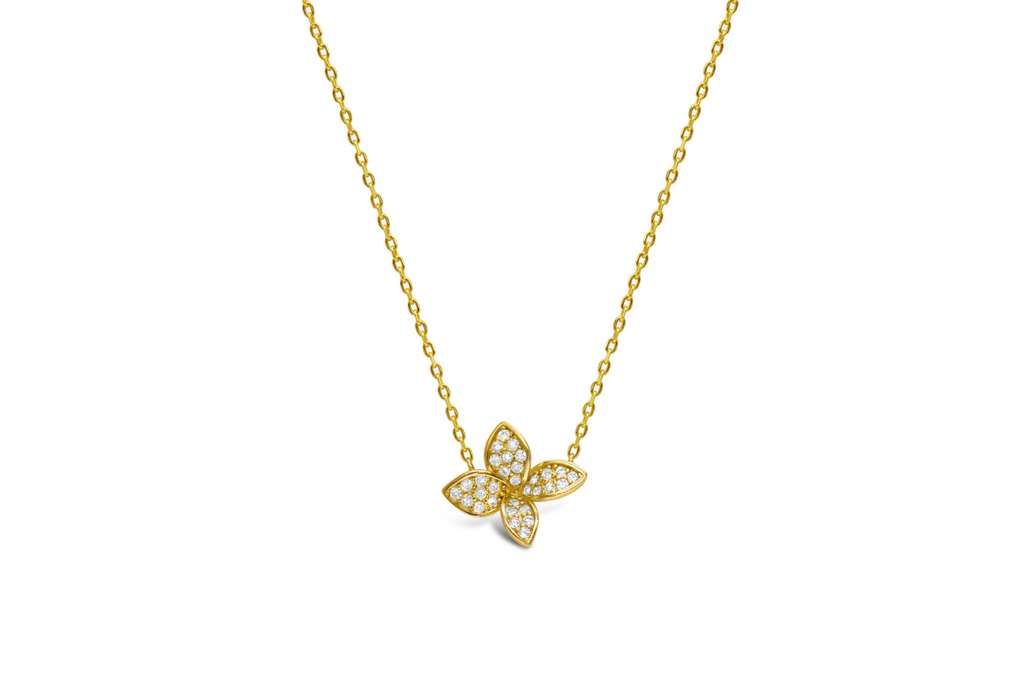 Pave CZ Petal Necklace