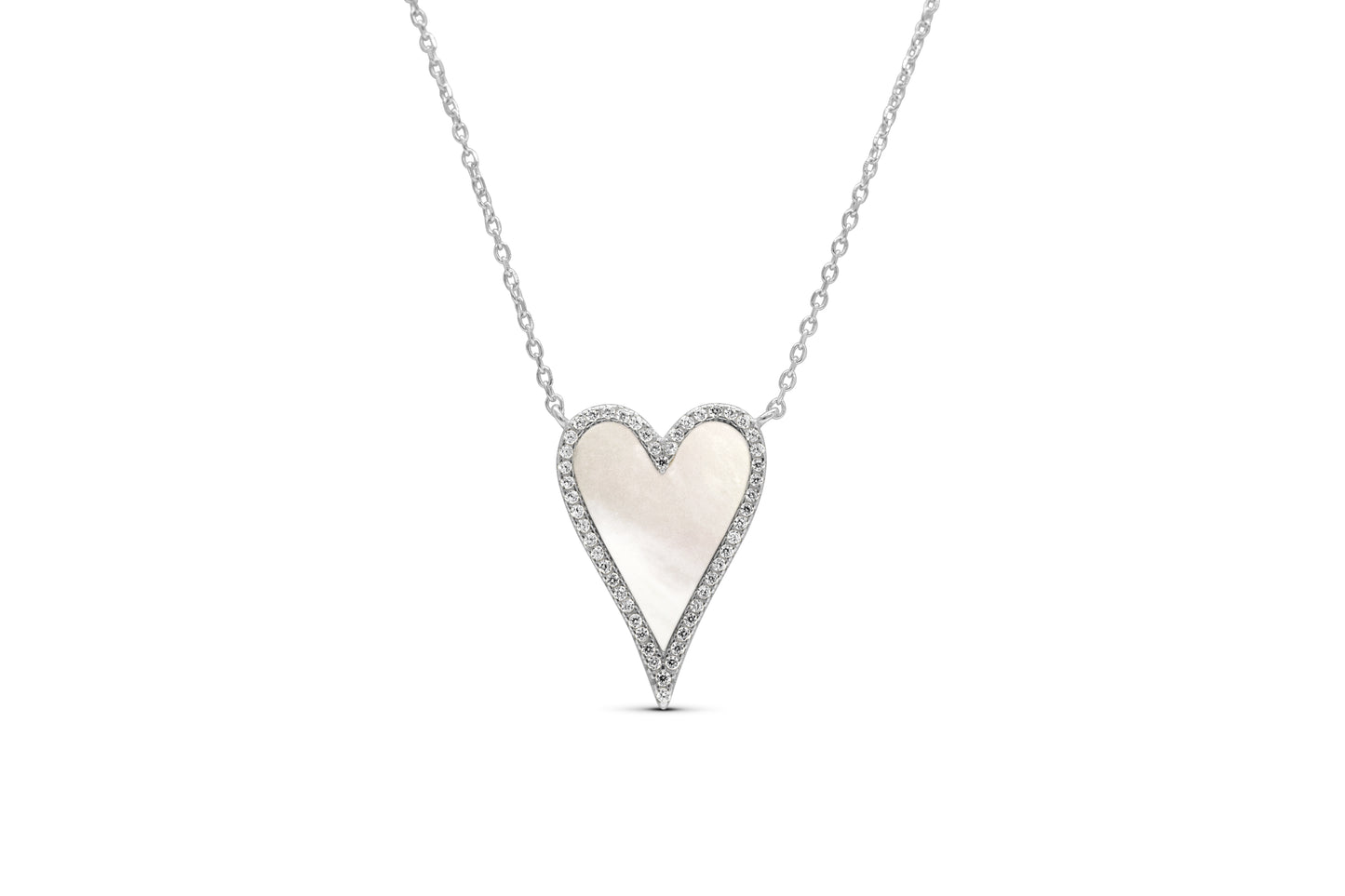 Mother of Pearl Dripping Heart Necklace