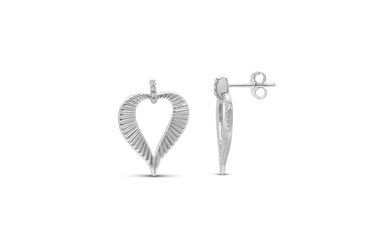 Laser Cut Radiant Open Heart Earring