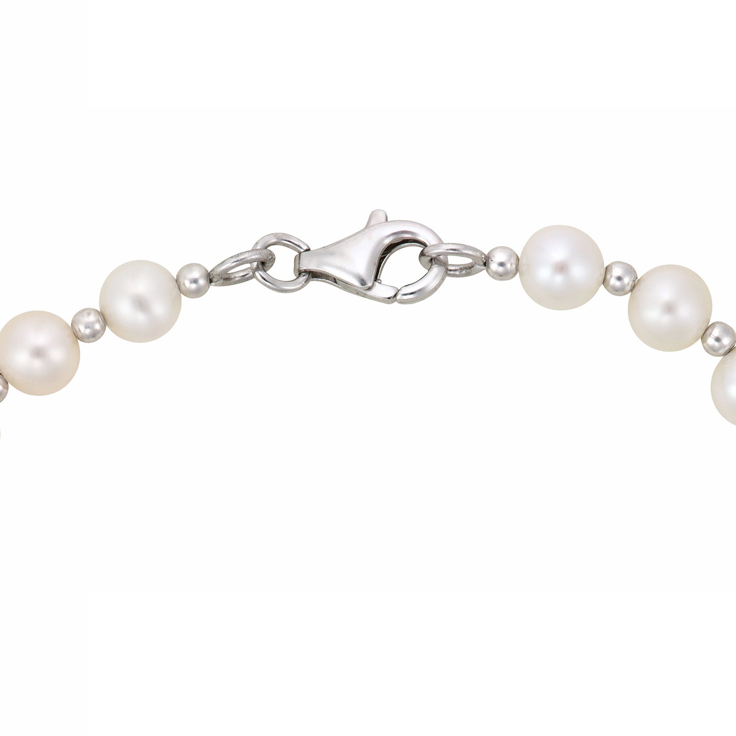 STERLING SILVER FW PEARL BRACELET WITH HEMATITE CRYSTAL CENTRE