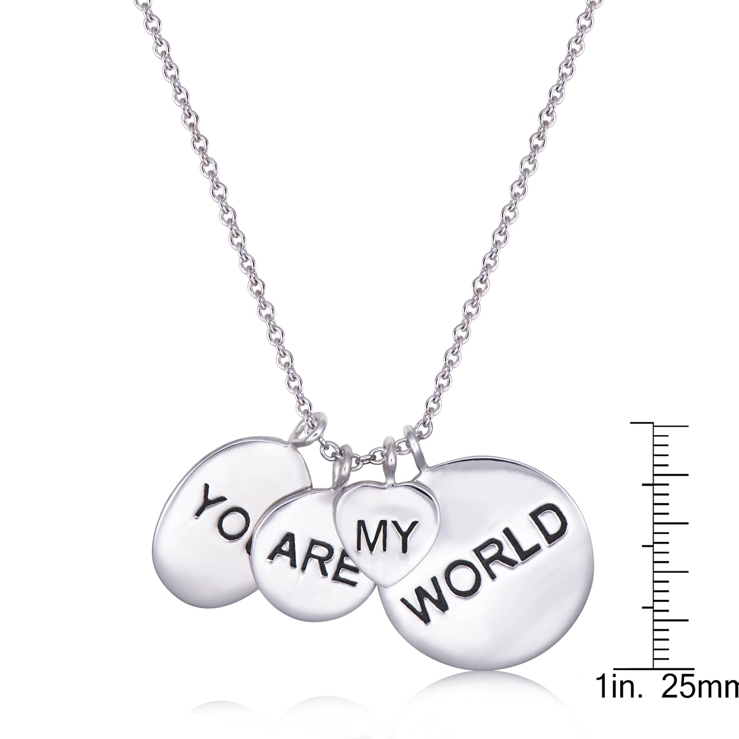 STERLING SILVER YOU ARE MY WORLD NECKLACE