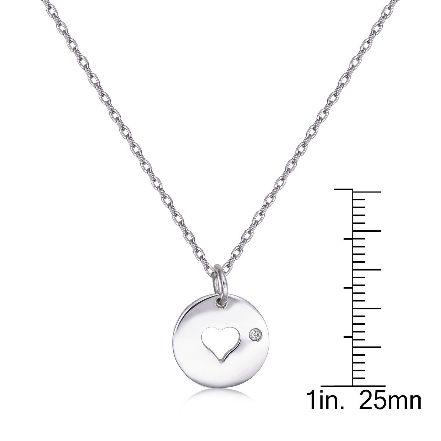 STERLING SILVER 16" CHAIN W/ PENDANT CUT OUT HEART