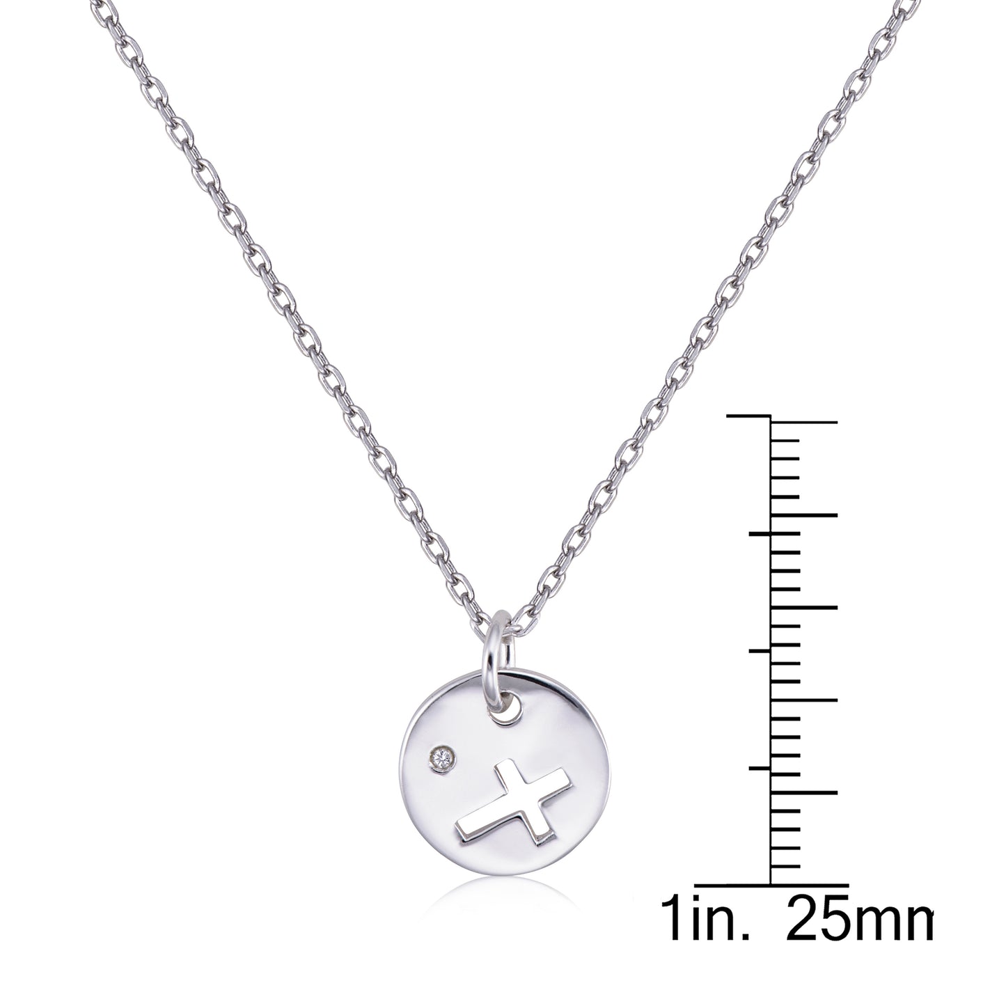 STERLING SILVER 16" CHAIN W/ PENDANT CUT OUT CROSS