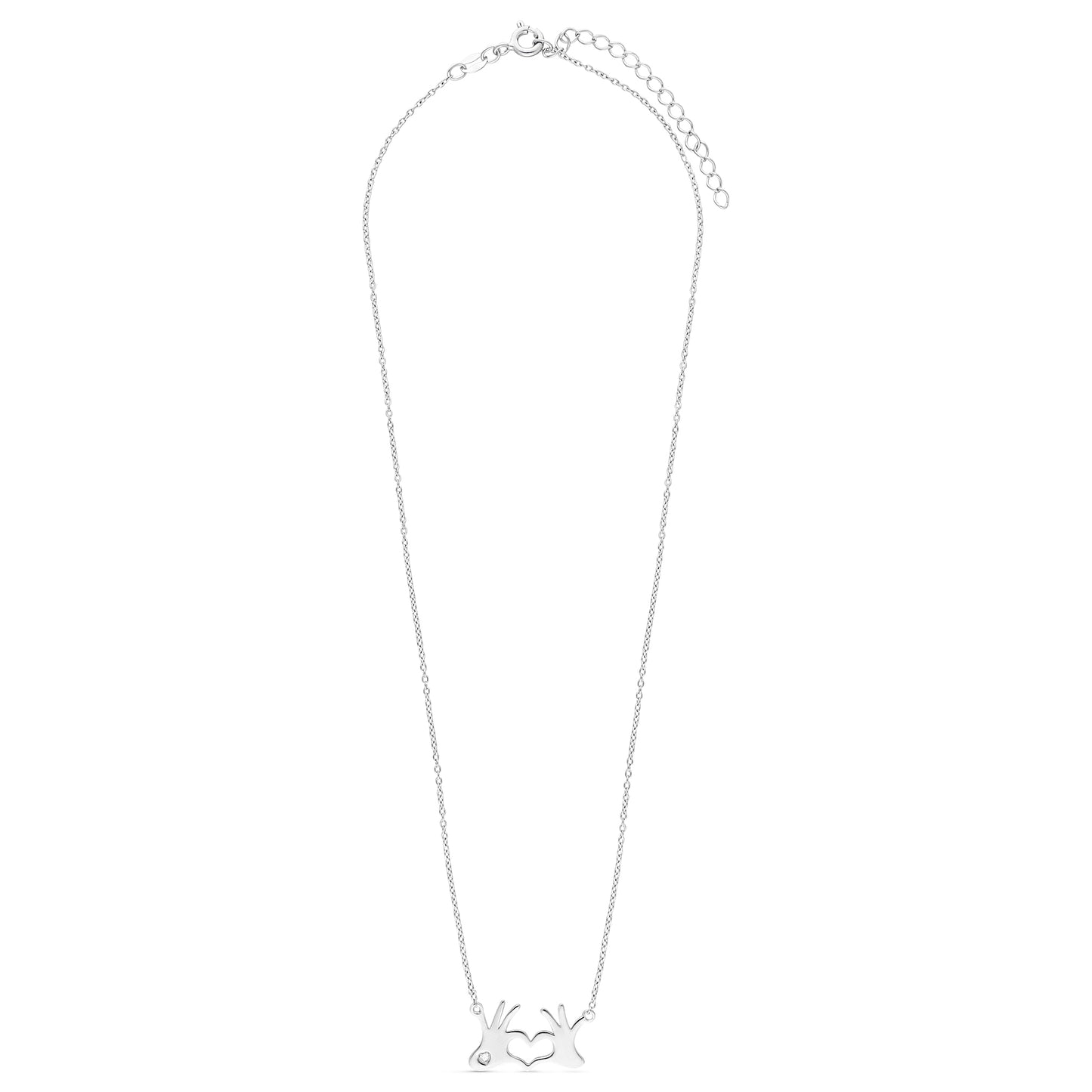 16+2" SIGN LANGUAGE PENDANT W/ CZ