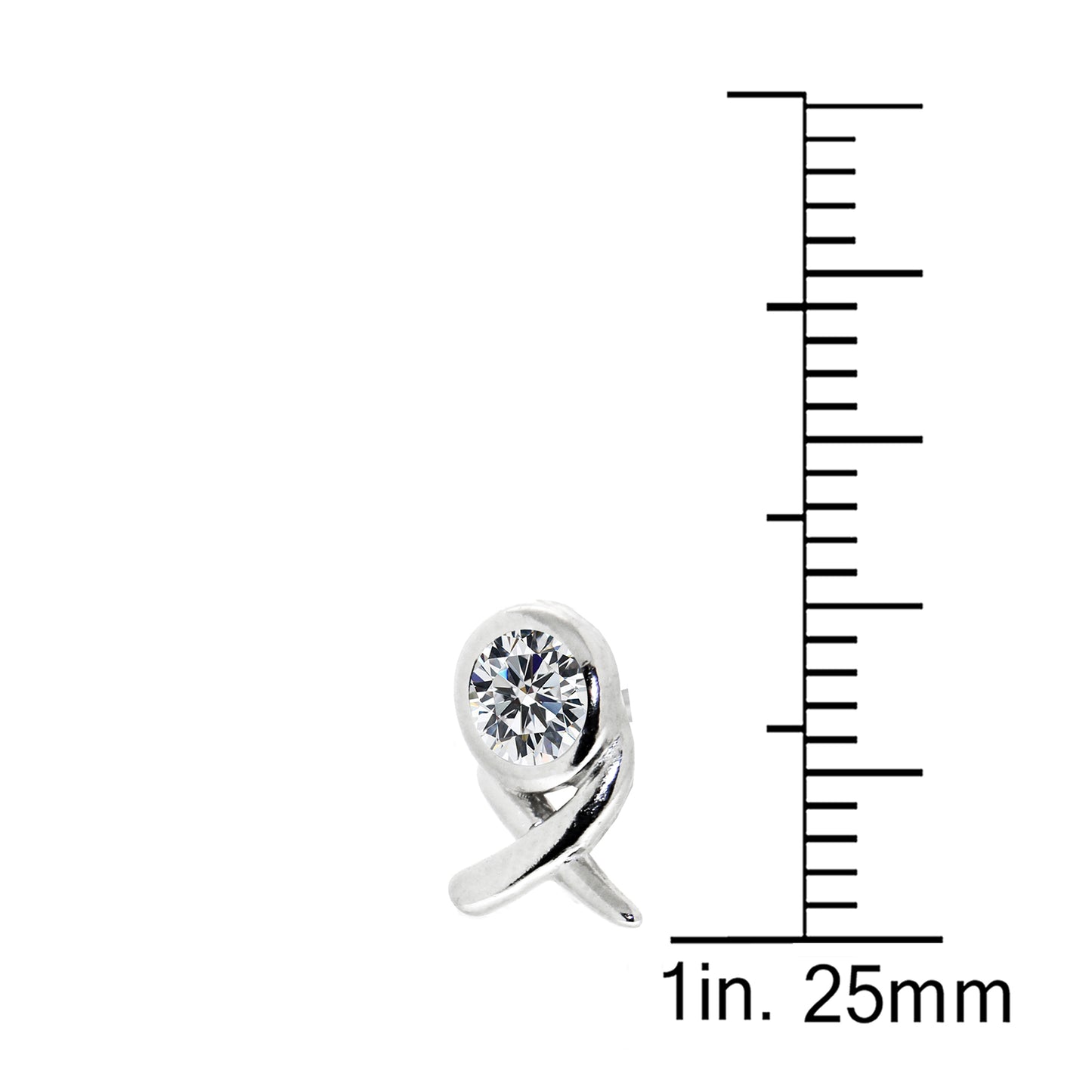 STERLING SILVER "XO" CZ STUD
