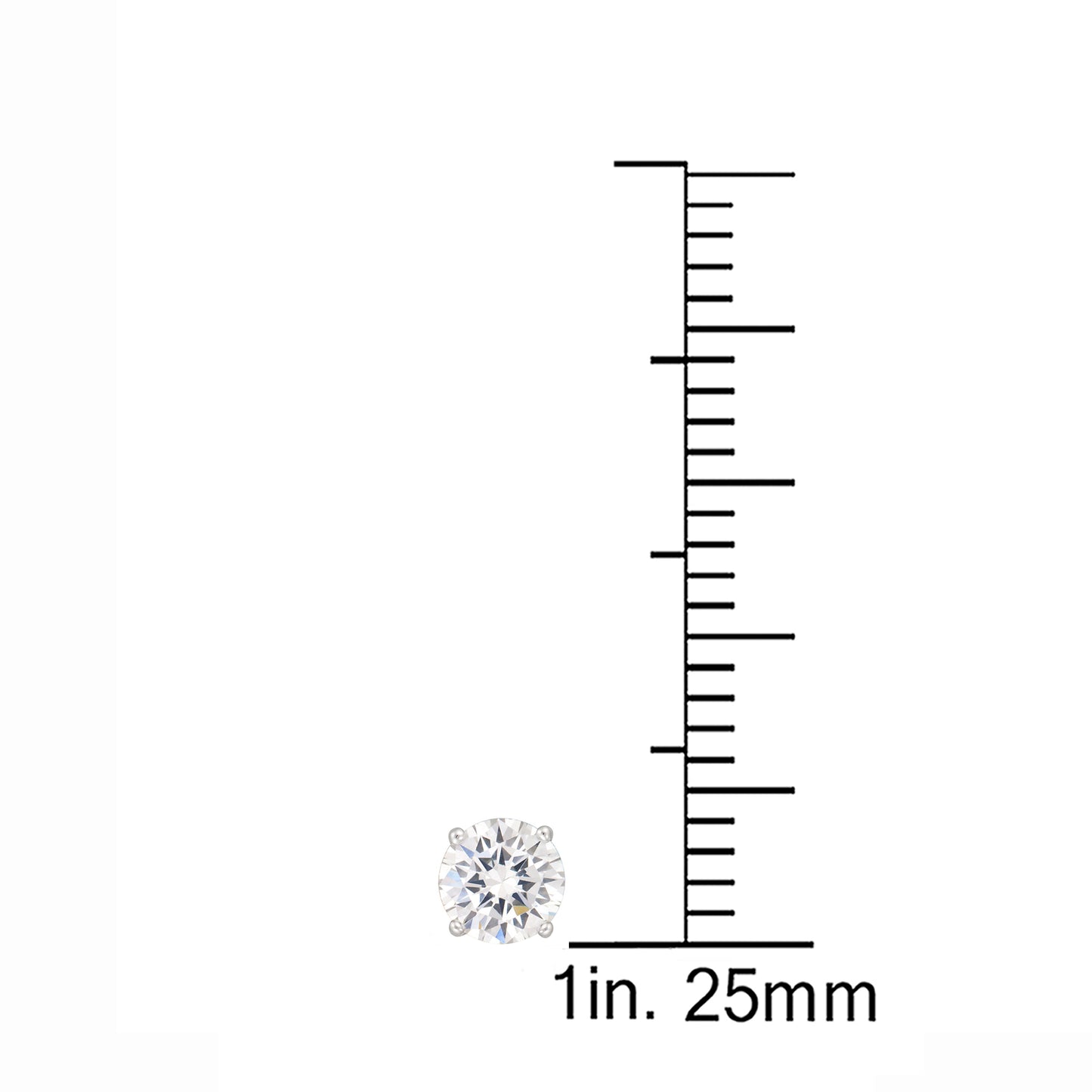 STERLING SILVER EARRING WHITE CZ 4MM ROUND