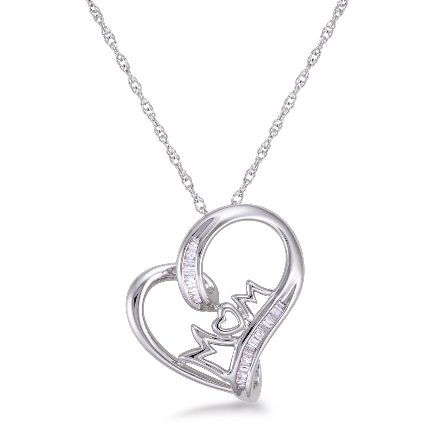 STERLING SILVER 925 1/10 CTW FASHION PEND ON 18" S/S CHAIN
