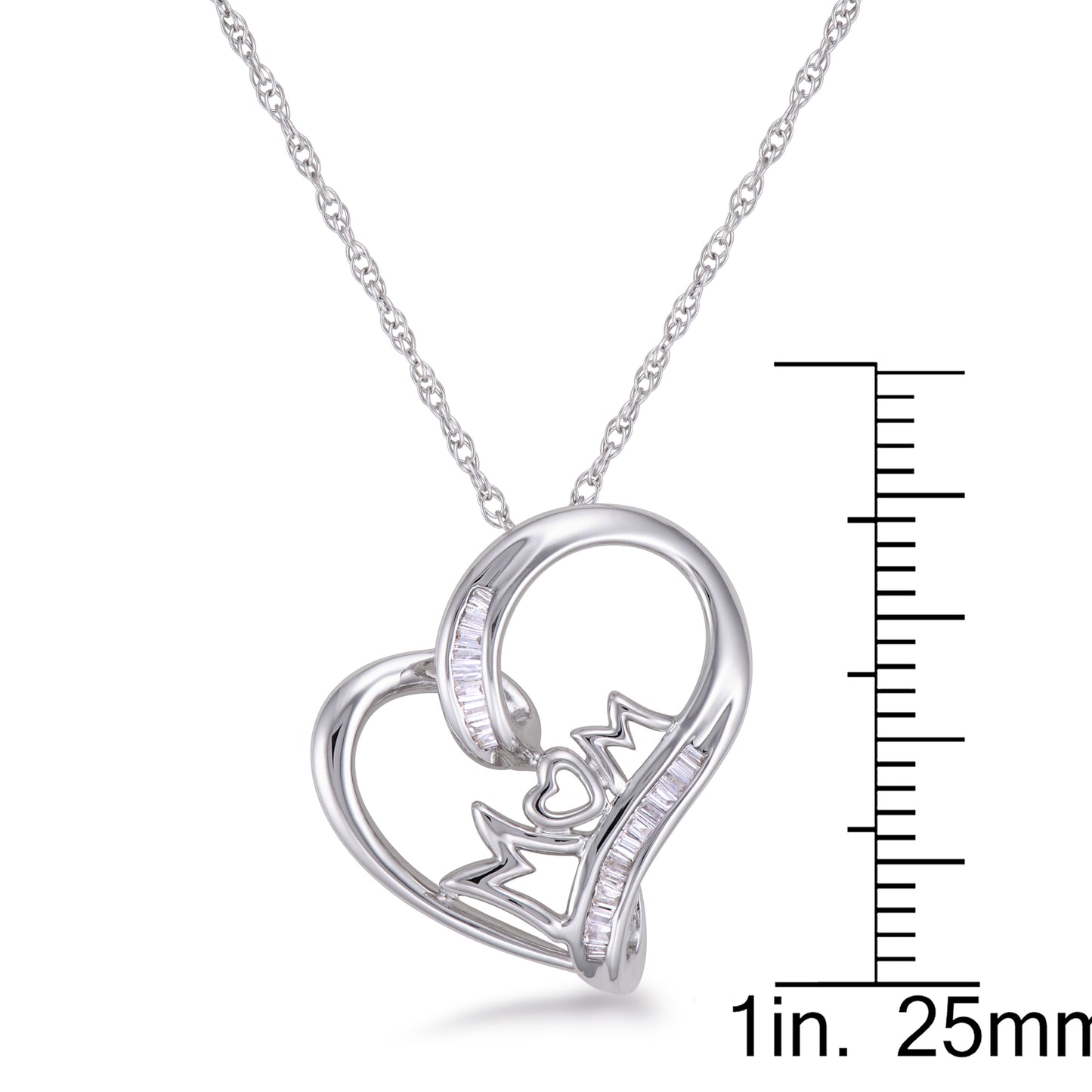 STERLING SILVER 925 1/10 CTW FASHION PEND ON 18" S/S CHAIN