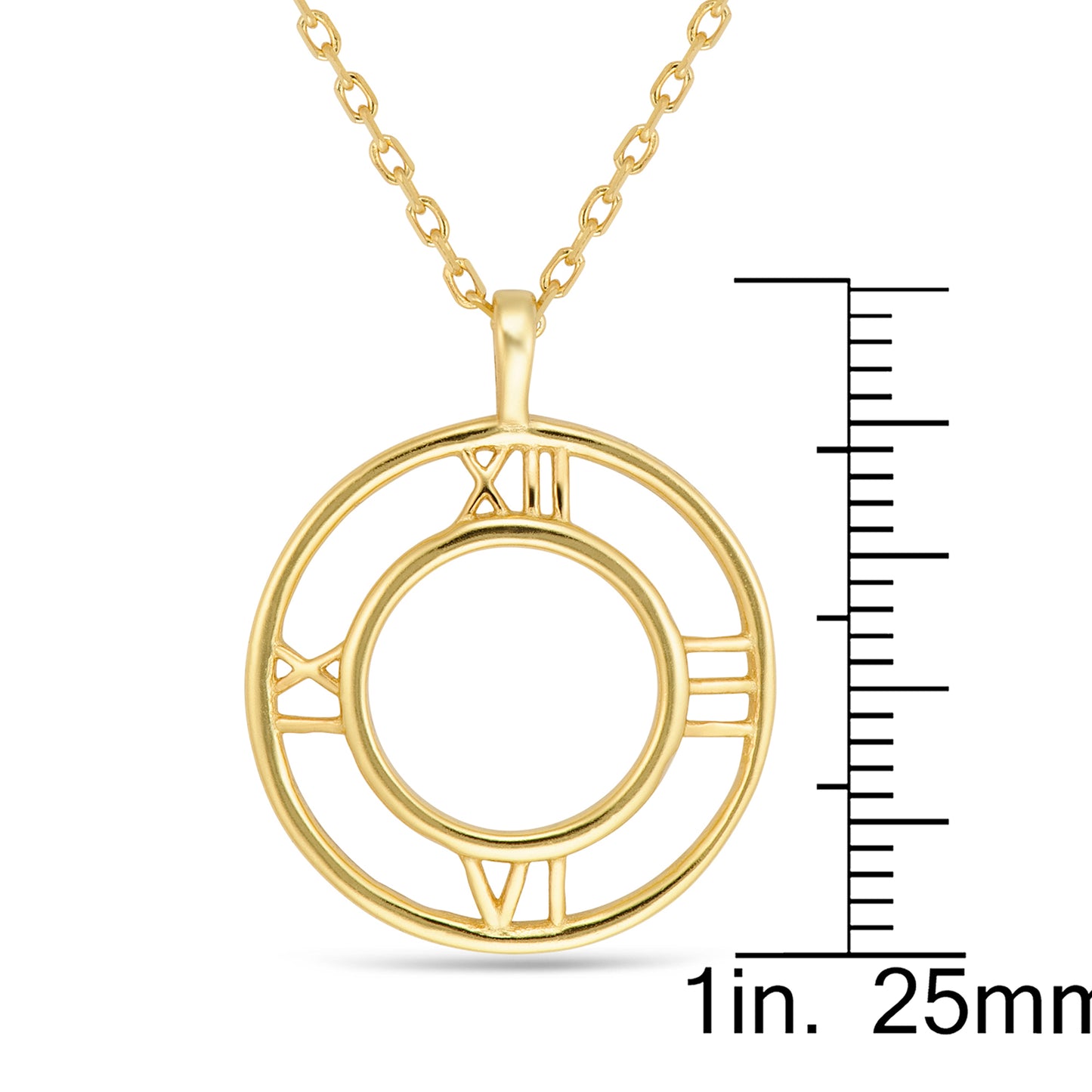 STERLING SILVER GOLD PLATED " ROMAN NUMERAL" NECKLACE