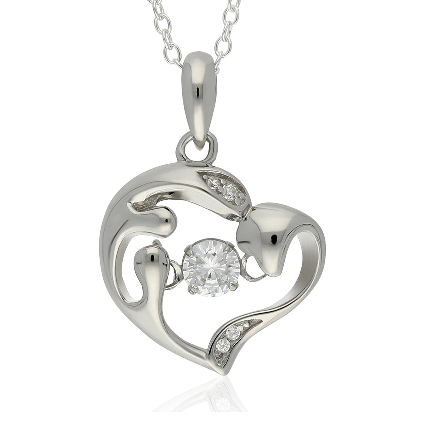 18" S/S DANCING STONE PEND. FLOWER