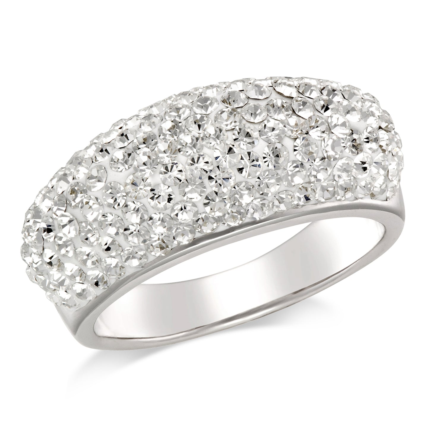 DOME TOP RING WHITE CRYSTAL