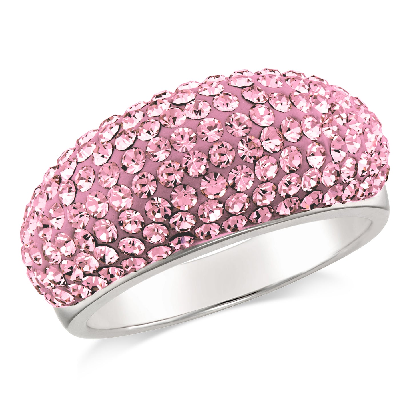 DOME TOP RING LIGHT ROSE CRYSTALS