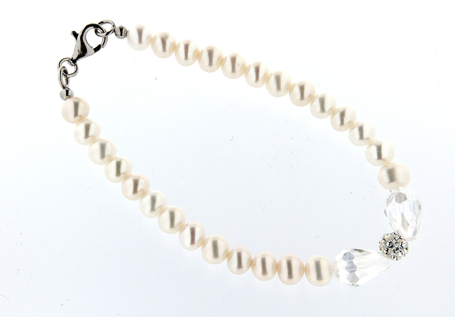 7.25" & 19.5 " CHAIN FW 6MM PEARL CRYSRAL SET