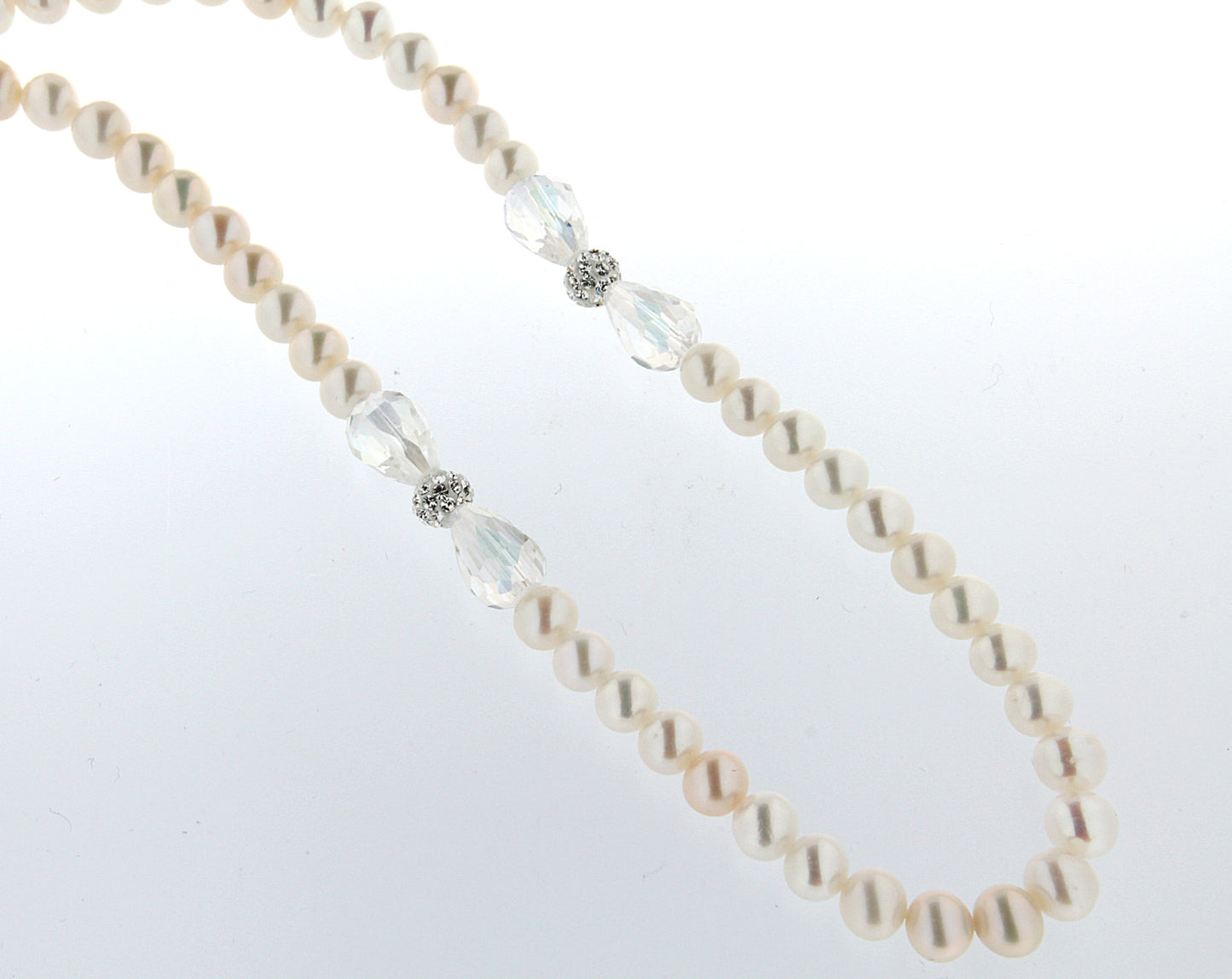 7.25" & 19.5 " CHAIN FW 6MM PEARL CRYSRAL SET