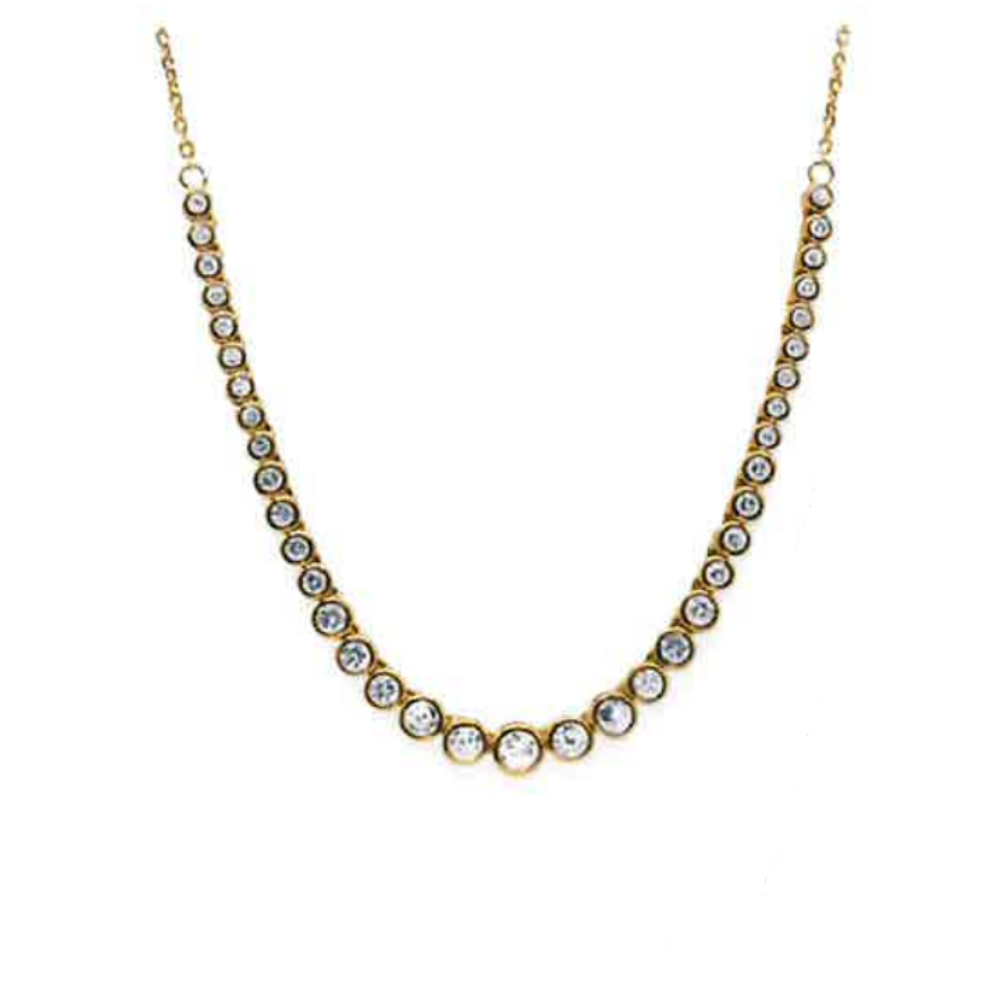 Graduated Bezel Solitaire Tennis Chain Clear