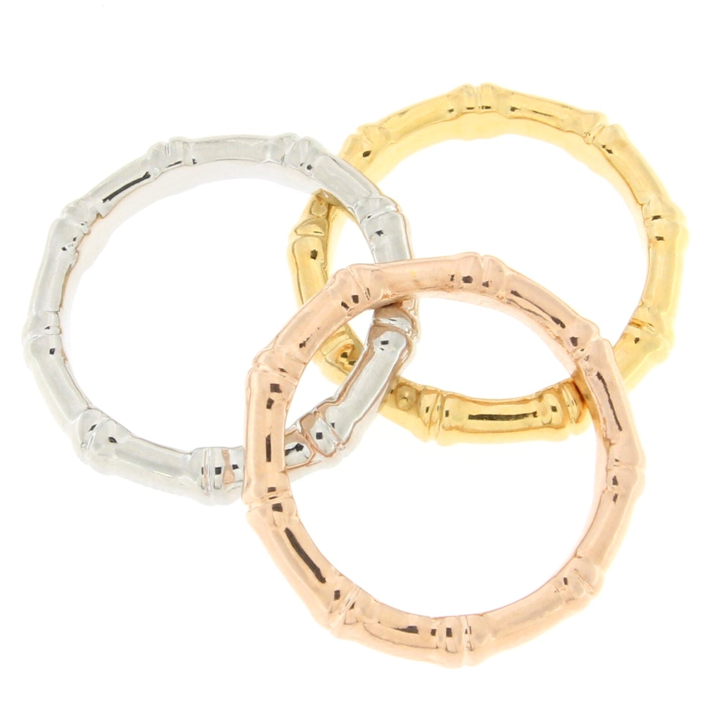 3mm Bamboo Trio Set Stacking Ring in TC