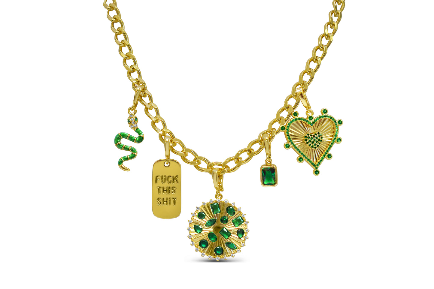 Green with Envy Pre-made Charm Necklace
