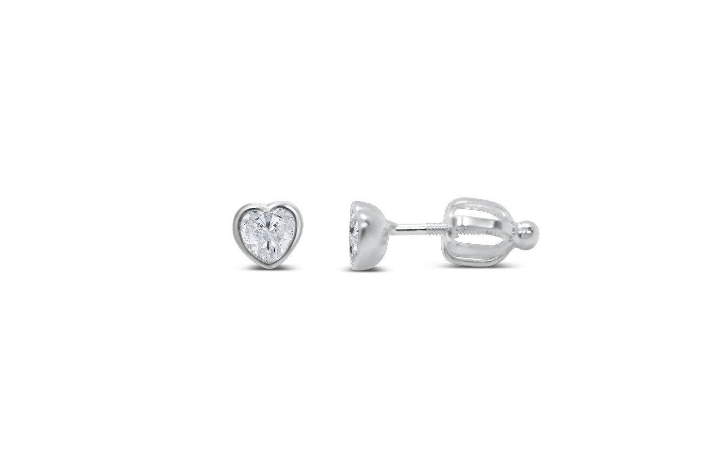 Bezel Heart Earring