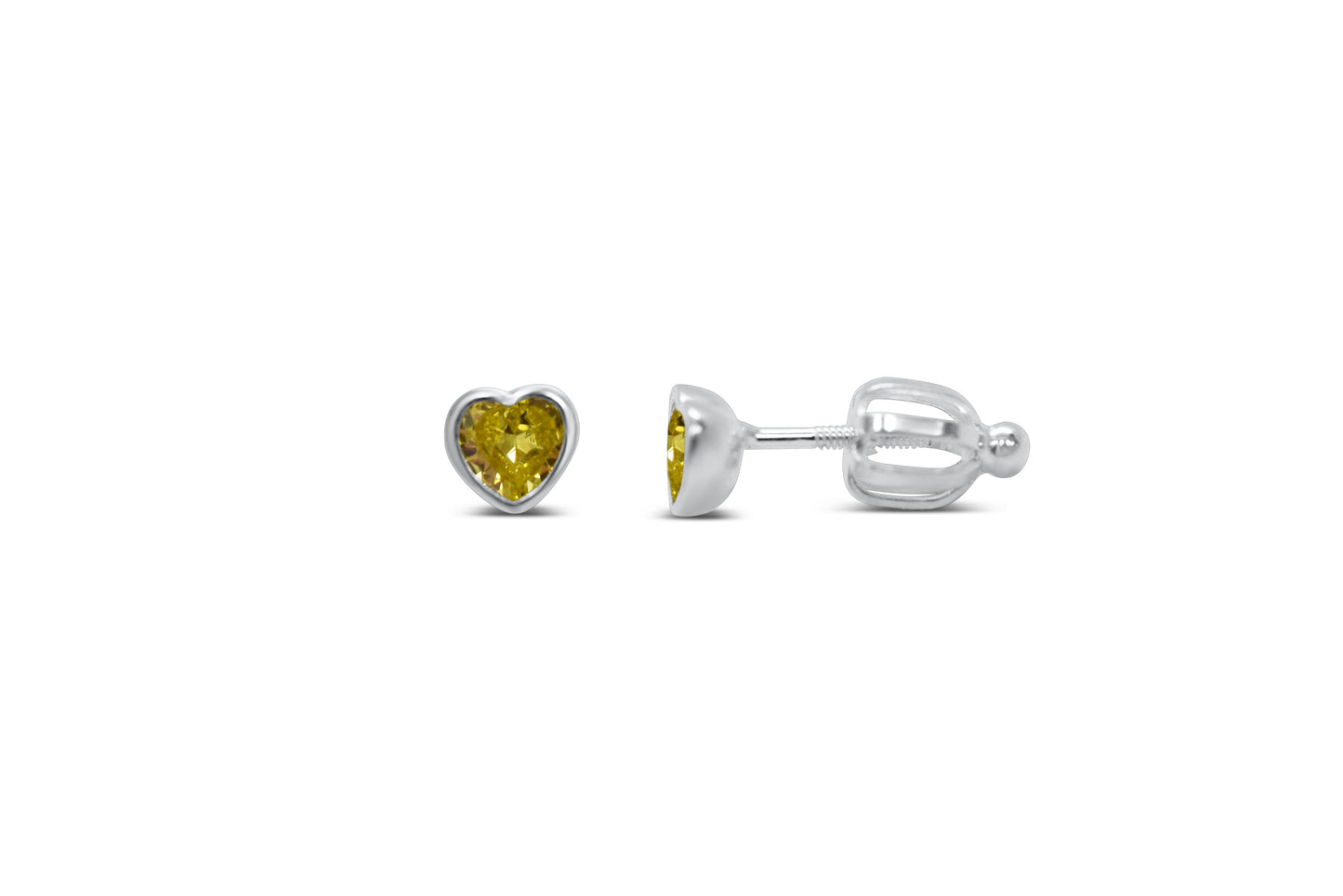 Bezel Heart Earring