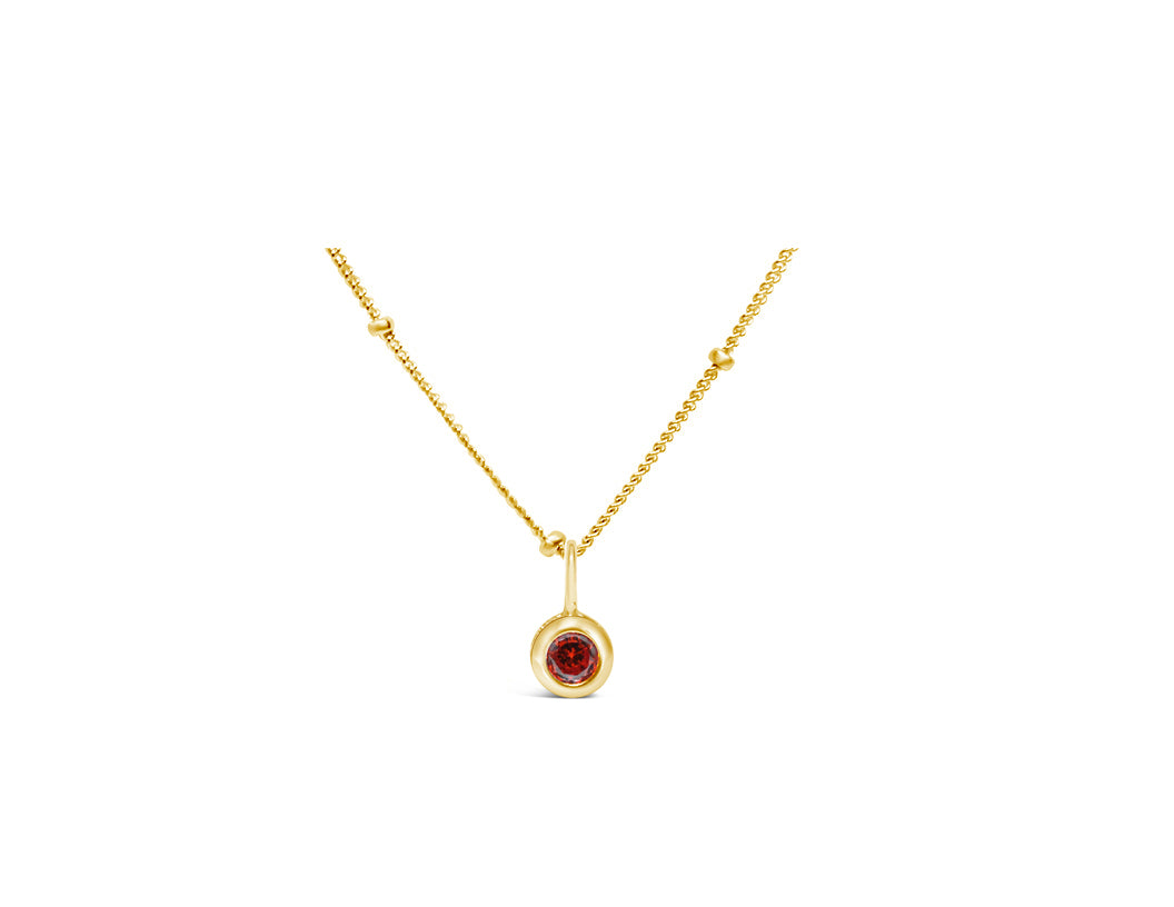 Cubic Zirconia Gold/Silver plated Bezel Necklace