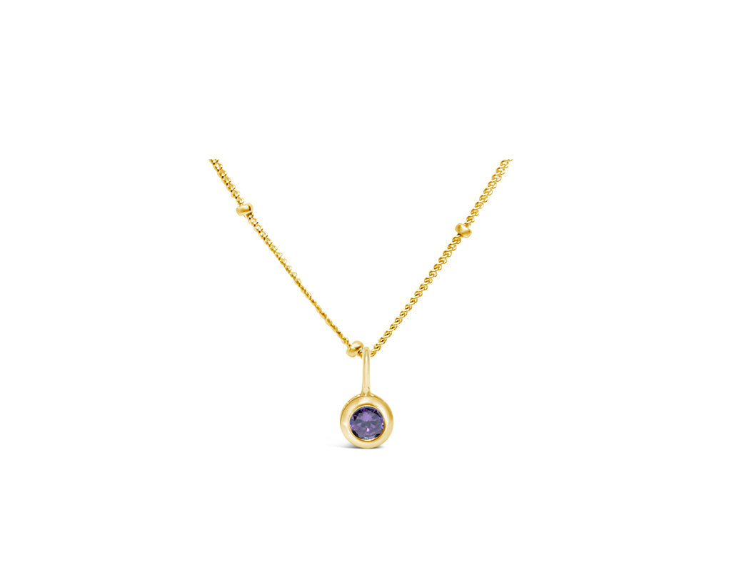 Cubic Zirconia Gold/Silver plated Bezel Necklace