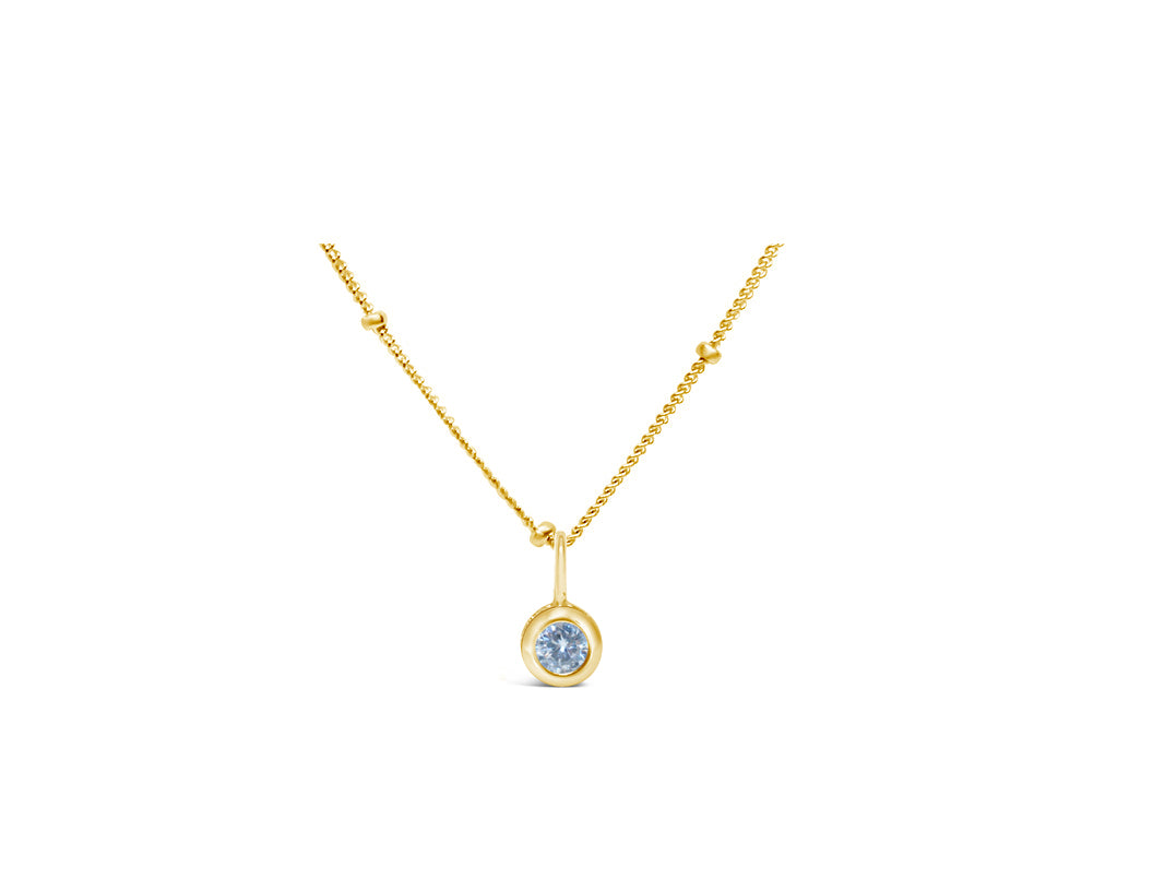 Cubic Zirconia Gold/Silver plated Bezel Necklace