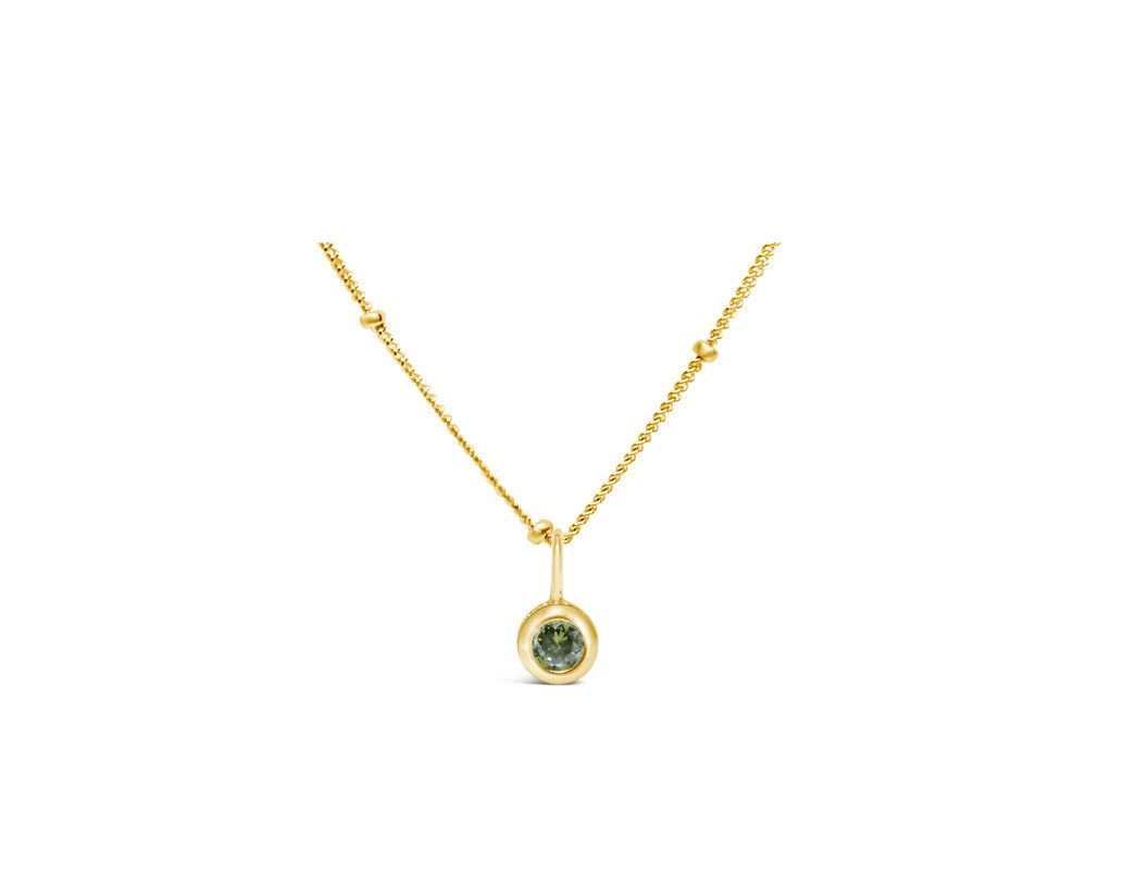 Cubic Zirconia Gold/Silver plated Bezel Necklace