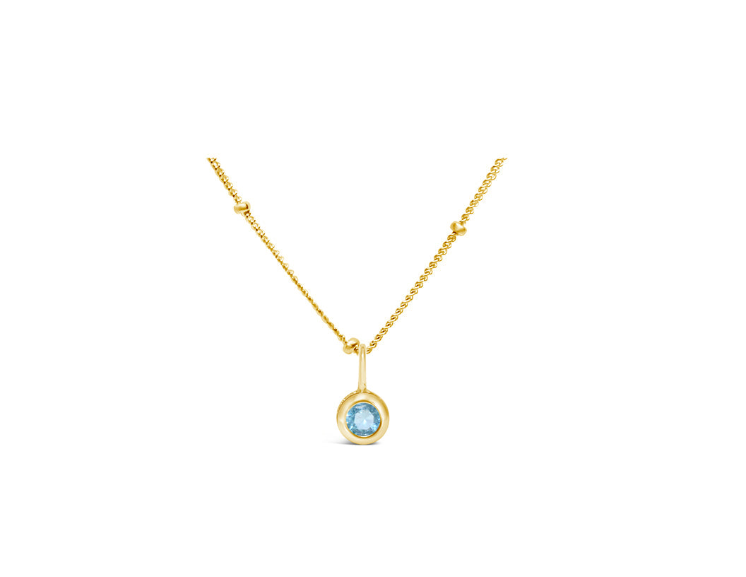Cubic Zirconia Gold/Silver plated Bezel Necklace