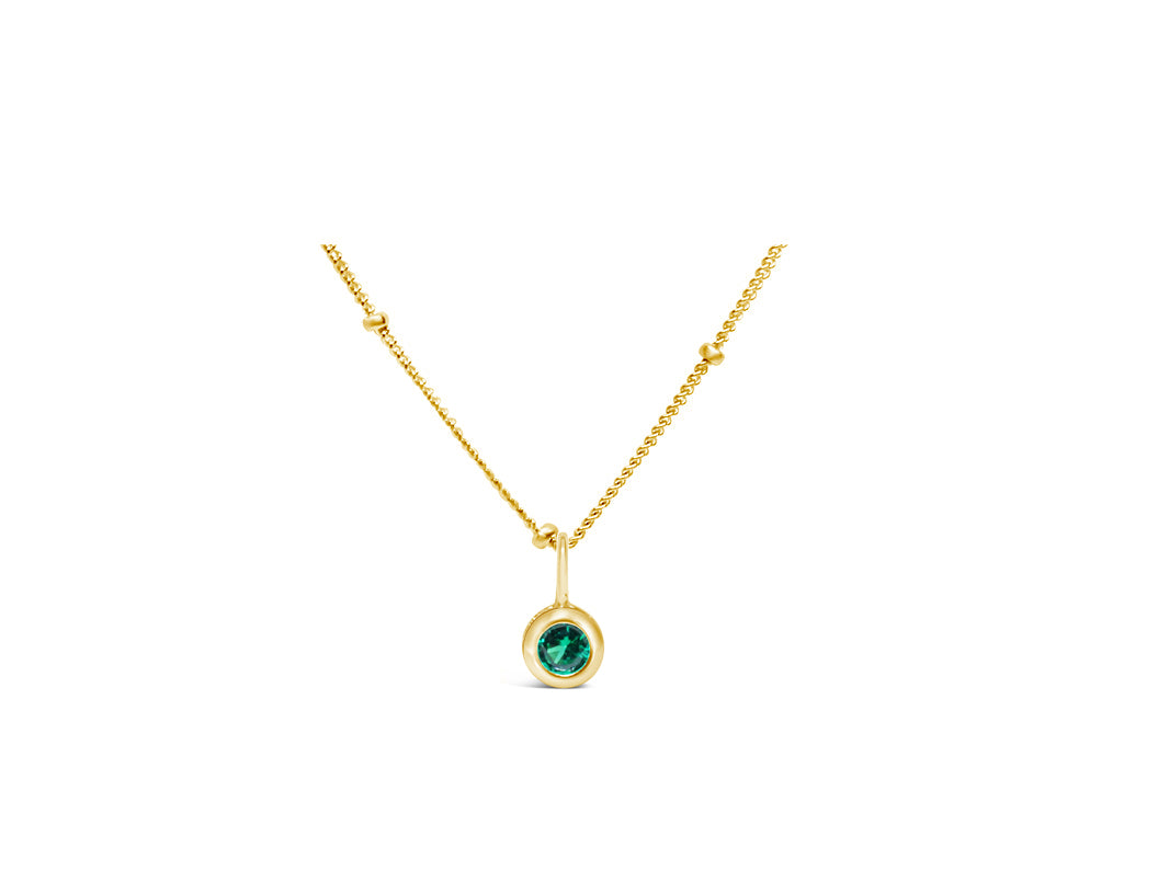 Cubic Zirconia Gold/Silver plated Bezel Necklace