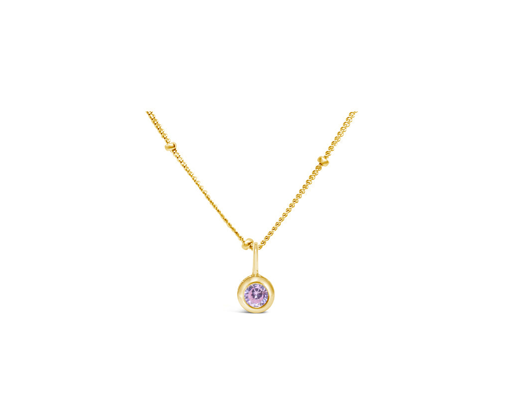 Cubic Zirconia Gold/Silver plated Bezel Necklace