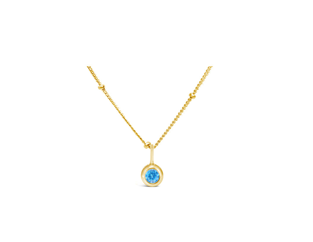 Cubic Zirconia Gold/Silver plated Bezel Necklace