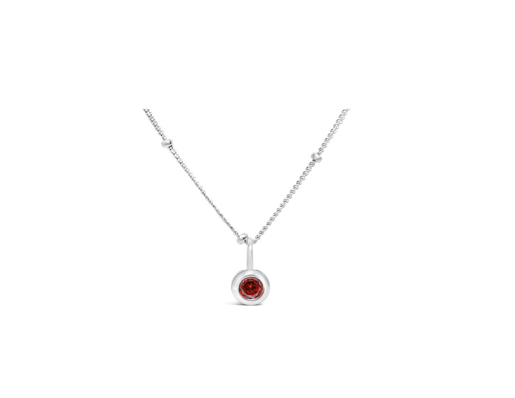 Cubic Zirconia Gold/Silver plated Bezel Necklace