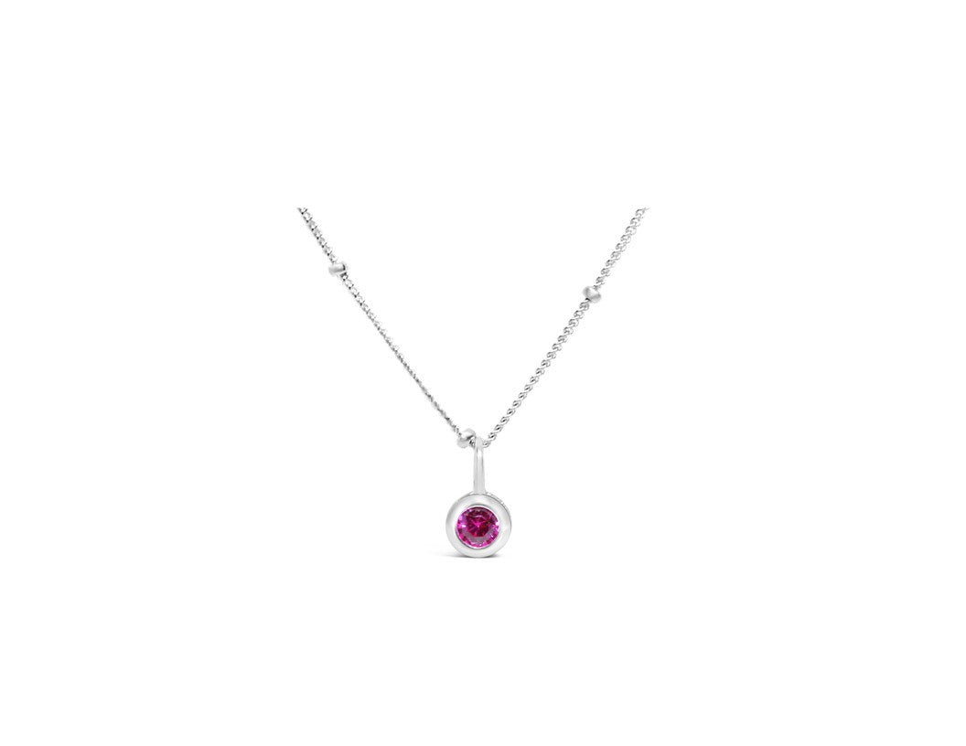 Cubic Zirconia Gold/Silver plated Bezel Necklace