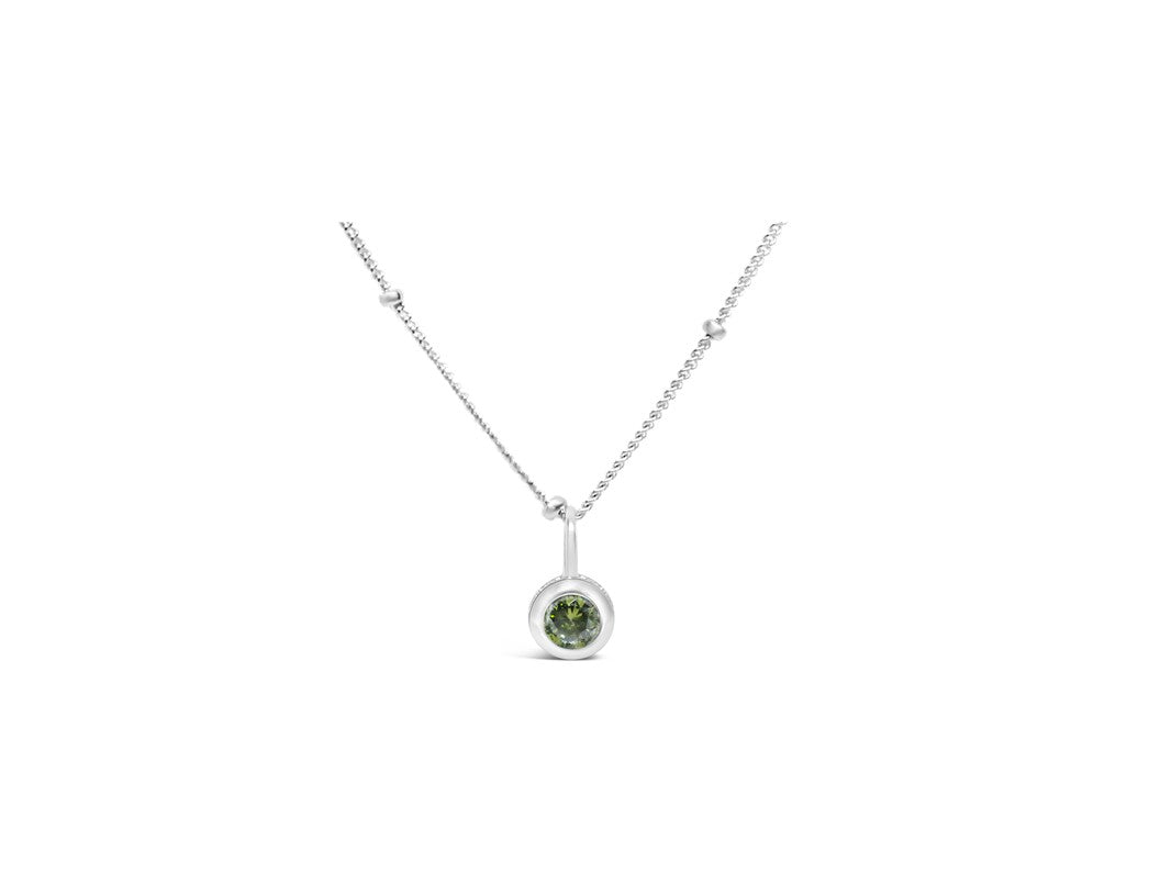 Cubic Zirconia Gold/Silver plated Bezel Necklace