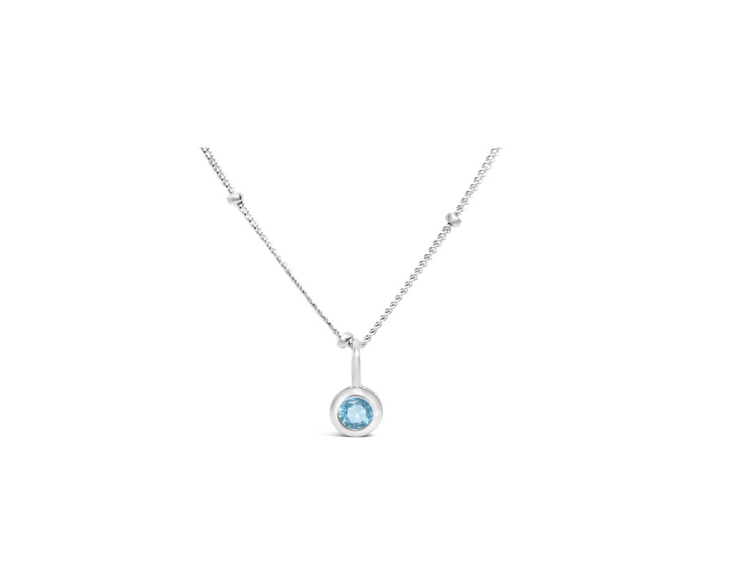 Cubic Zirconia Gold/Silver plated Bezel Necklace