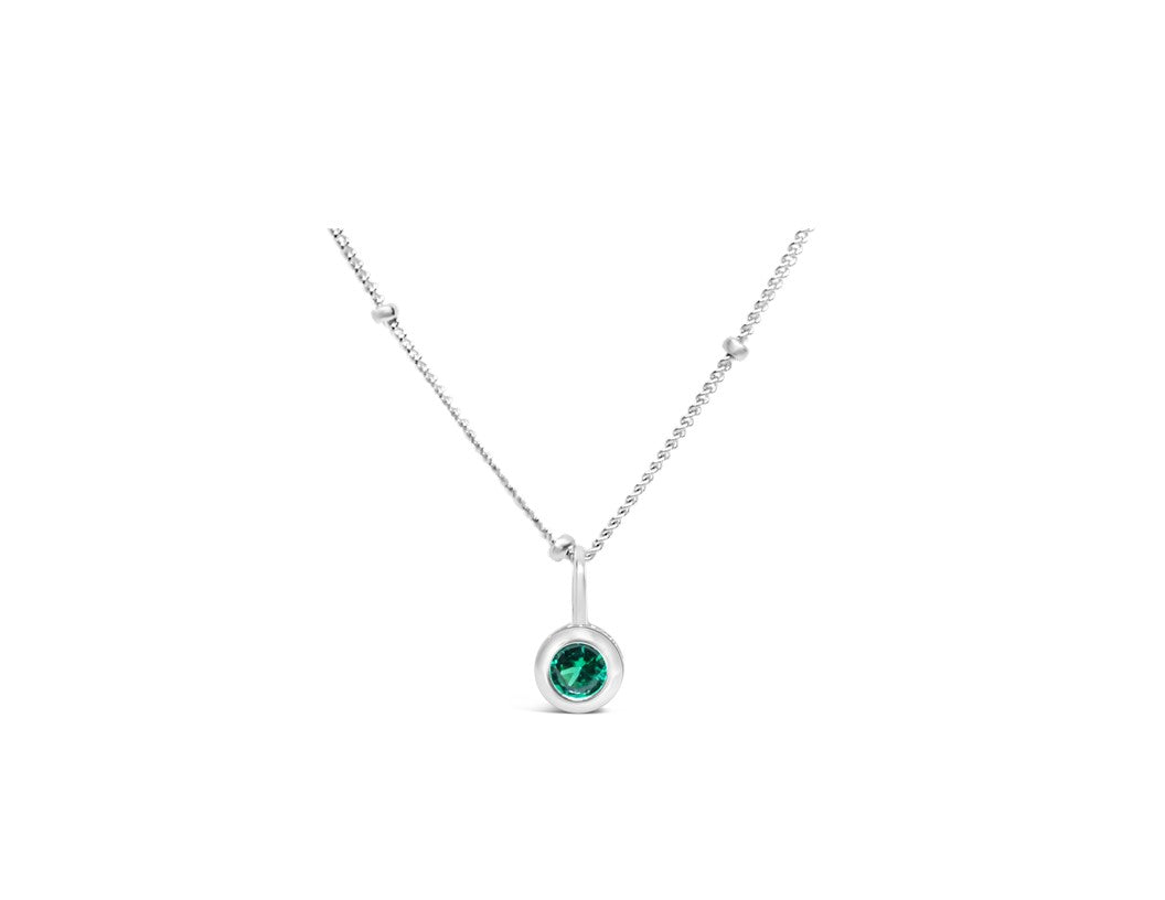 Cubic Zirconia Gold/Silver plated Bezel Necklace