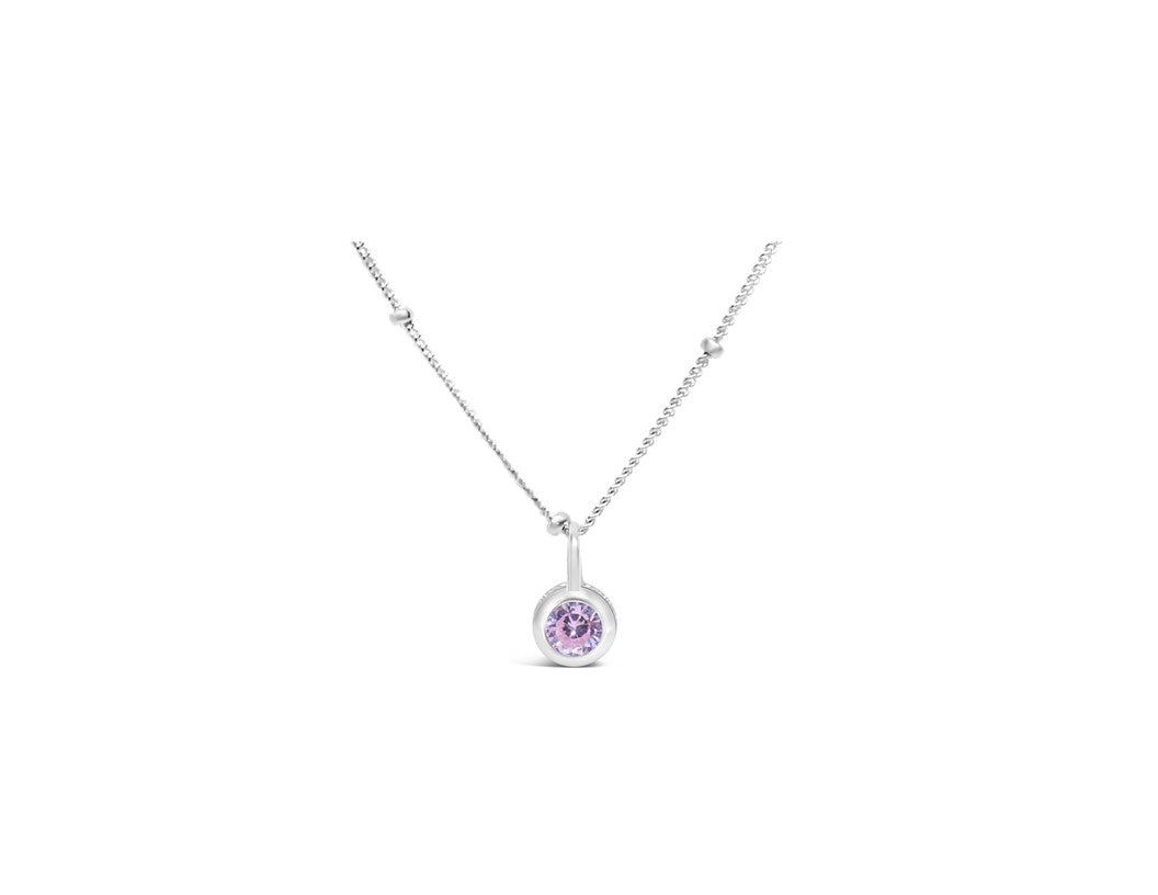 Cubic Zirconia Gold/Silver plated Bezel Necklace