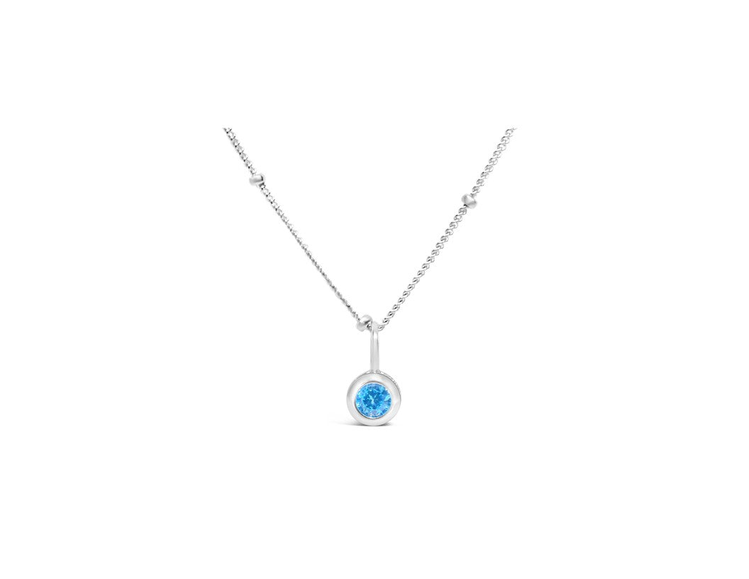 Cubic Zirconia Gold/Silver plated Bezel Necklace