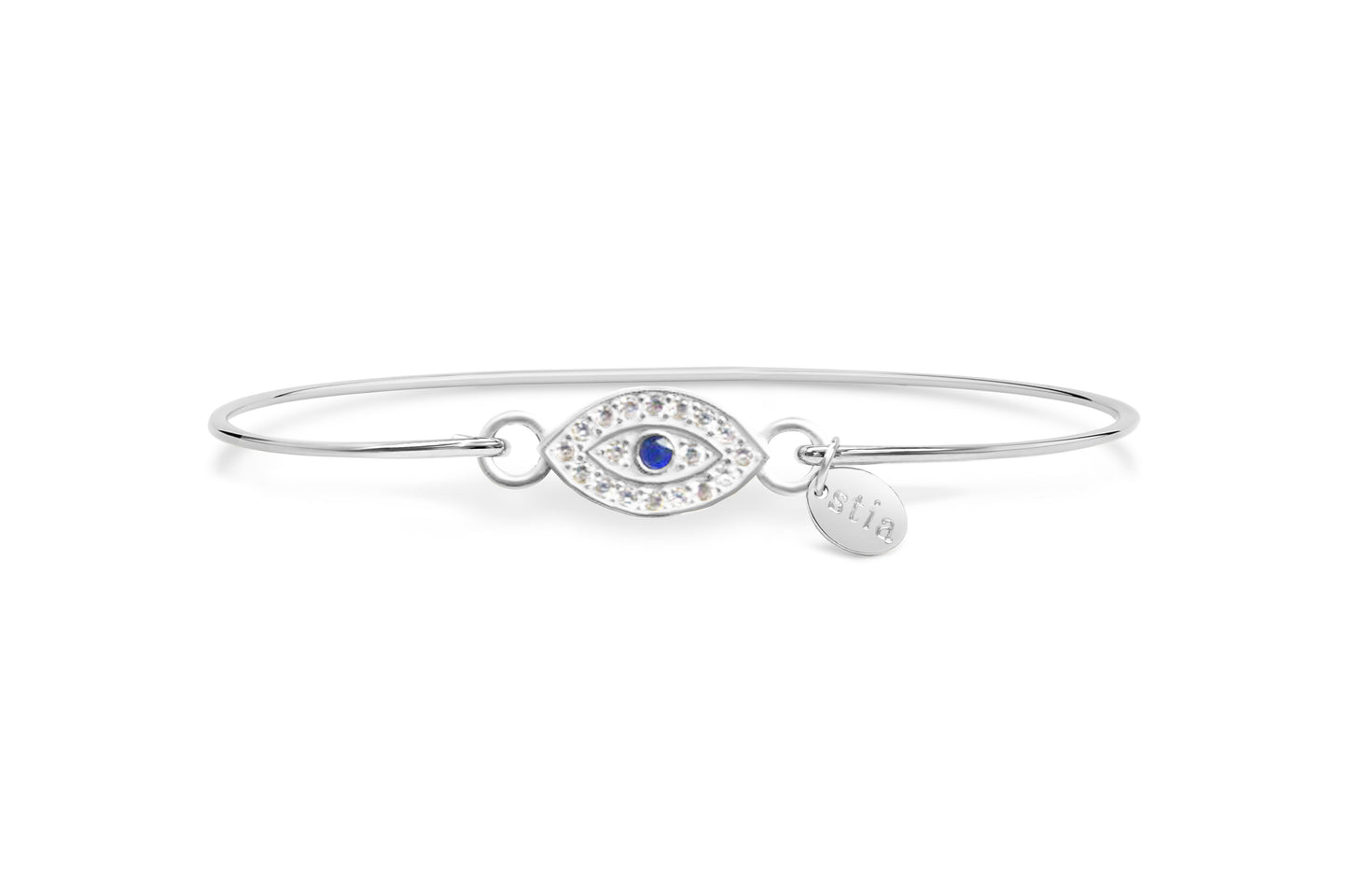 Pave Icon Bracelet - Evil Eye with Sapphire CZ