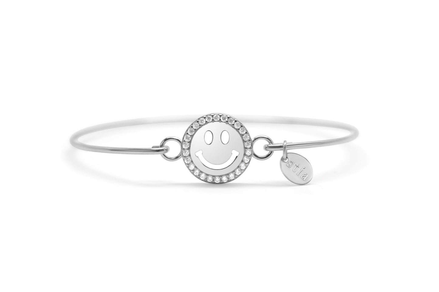 Pave Icon Bracelet - Smiley Face