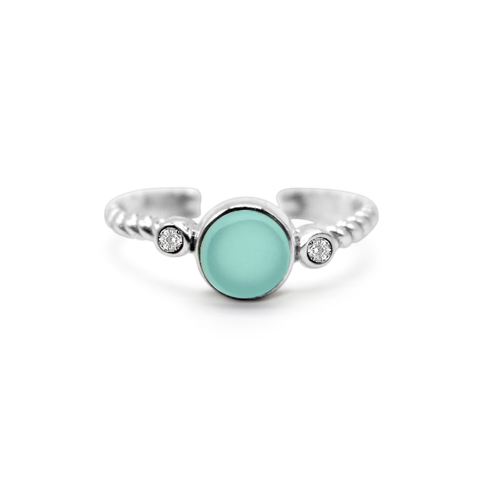 IT FITS! Stia Seaglass with CZs Rope Ring