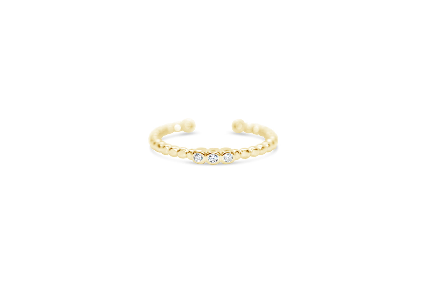 IT FITS Droplet Wire Ring - Triple CZ Bezel