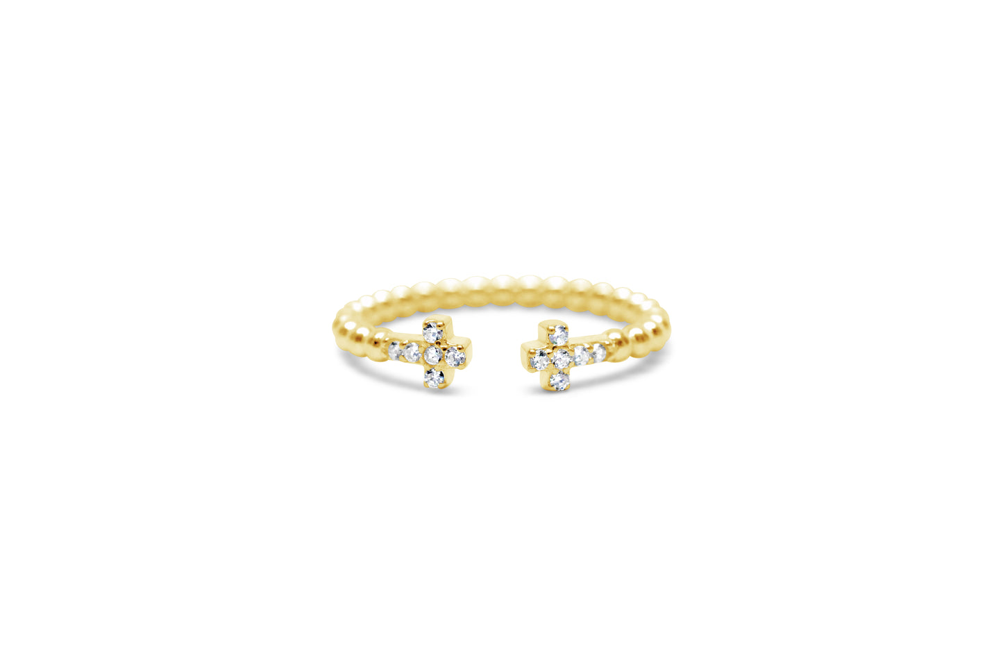 IT FITS Droplet Wire Ring - Cross CZ Cuff