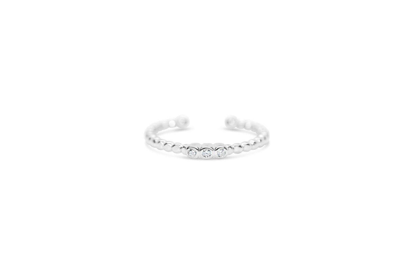 IT FITS Droplet Wire Ring - Triple CZ Bezel