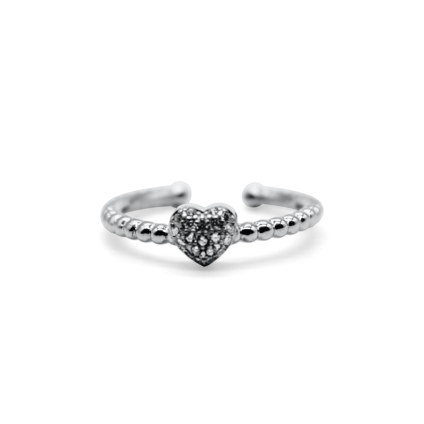 Pave Heart Droplet Ring