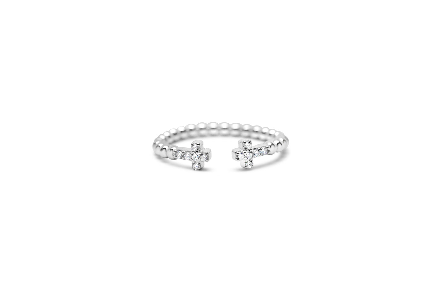 IT FITS Droplet Wire Ring - Cross CZ Cuff