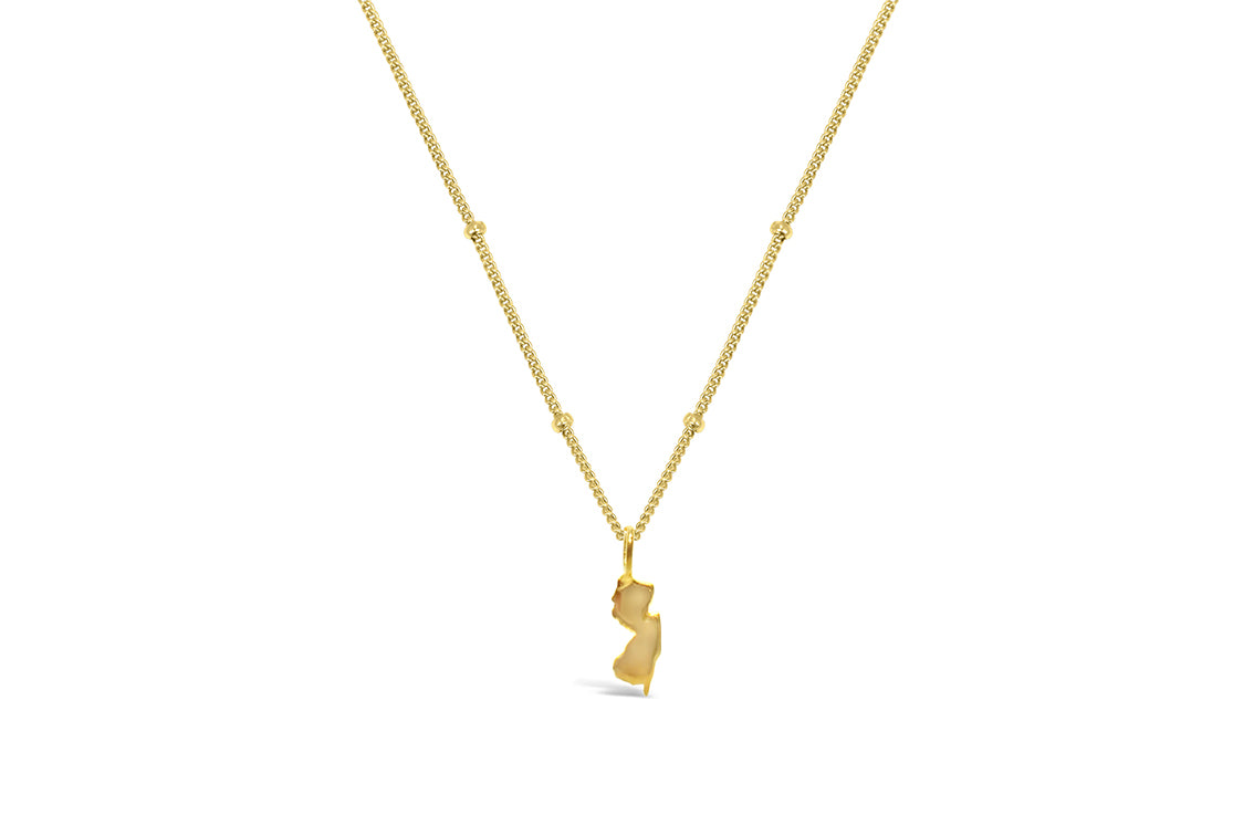 Charm & Chain State Necklace - New Jersey