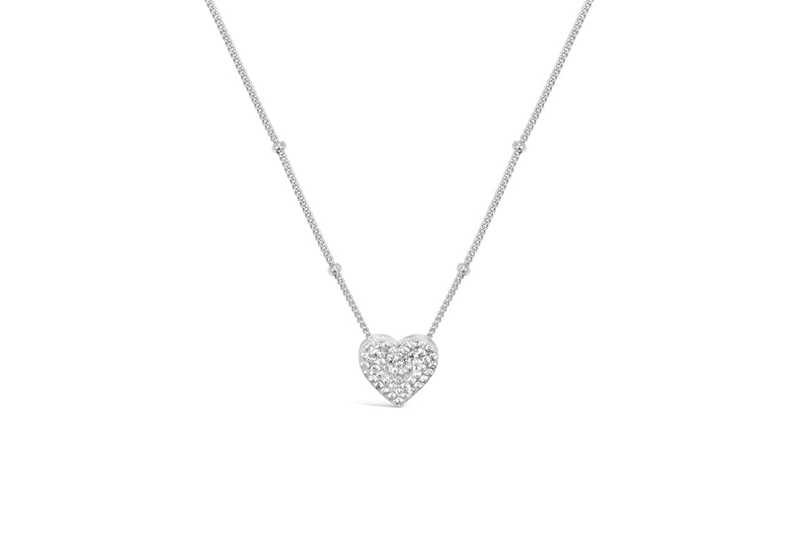 Charm & Chain Necklace - Pave Heart