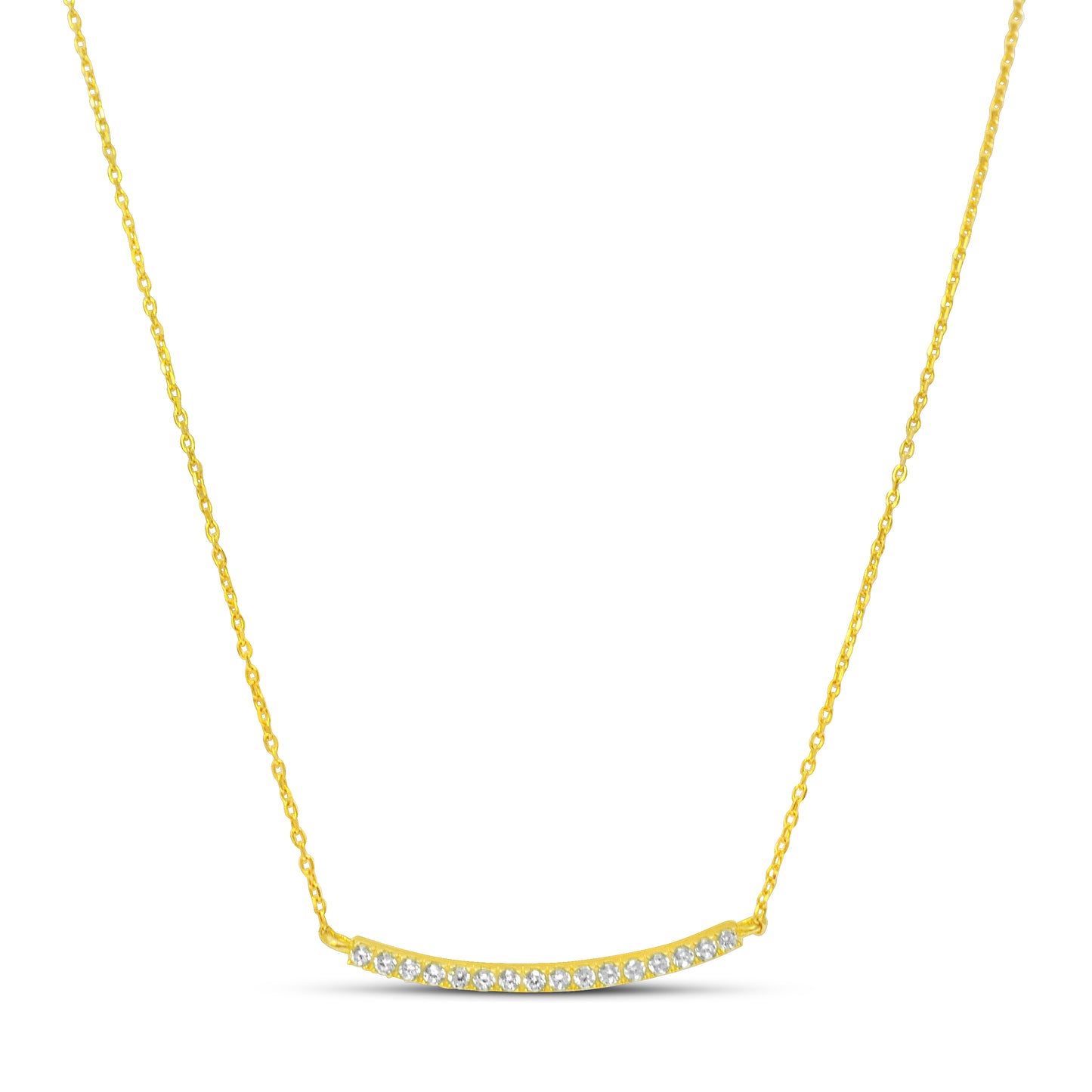 Pave "Smile Bar" Necklace