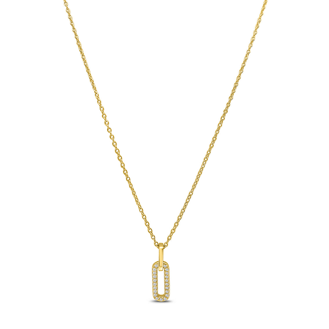 Elongated Drop Link Necklace